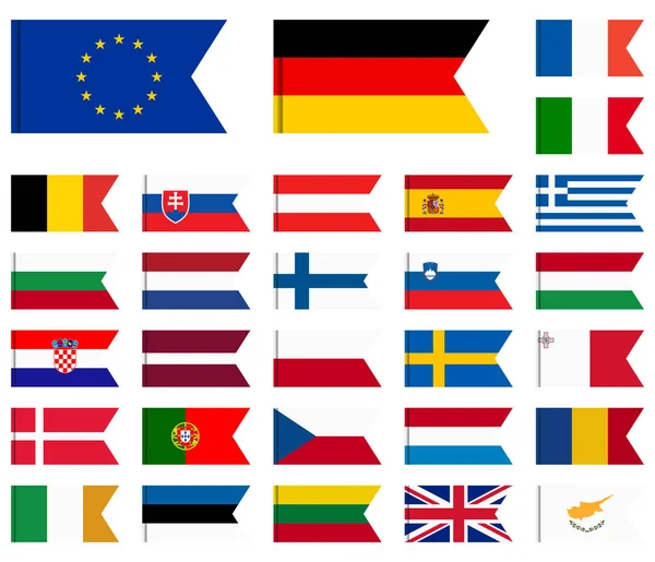 Collection Flags All National Countries European Union — Stock Vector