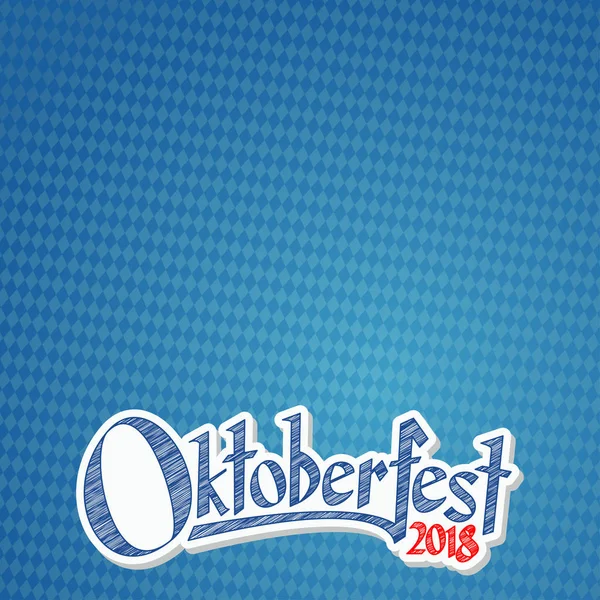 Oktoberfest Háttér Kék Fehér Kockás Minta Banner Szöveges Oktoberfest 2018 — Stock Vector