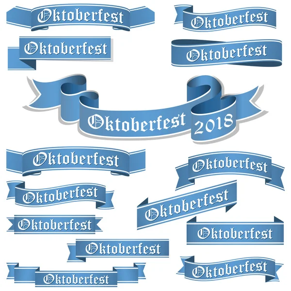 Büyük Koleksiyon Beyaz Zemin Üzerine Alman Oktoberfest 2018 Için Izole — Stok Vektör