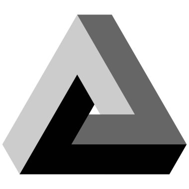 Olağanüstü optik illüzyonun siyah ve beyaz çizimi