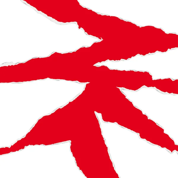 Rot Aufgerissene Papiersammlung Mit Weißem Hintergrund — Stockvektor