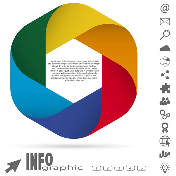 Infos Entreprise Graphique Coloré Avec Six Options Quelques Icônes Web — Image vectorielle