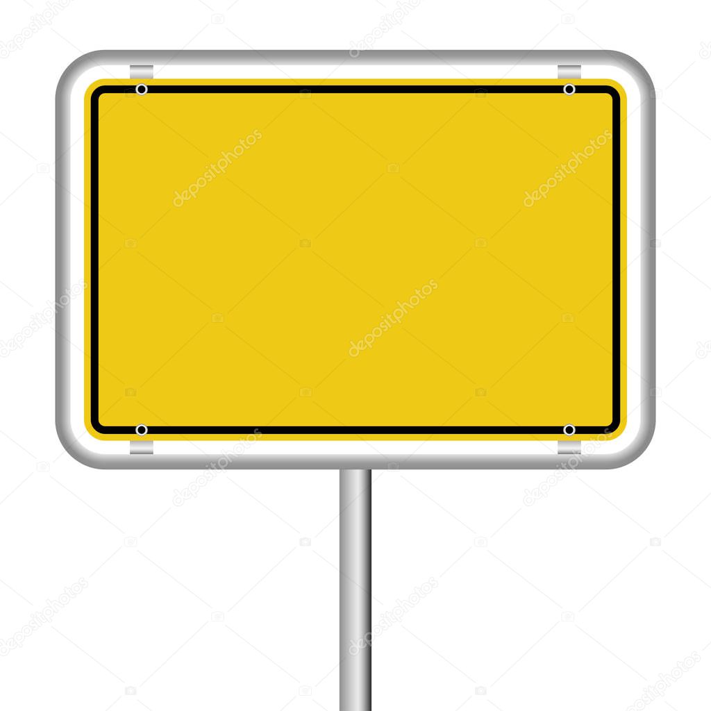 german town sign colored yellow with free copy space vector file