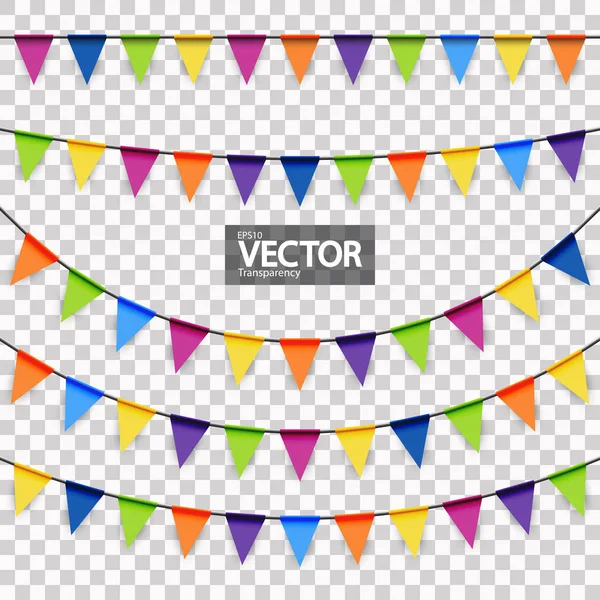 Colección Fondo Guirnaldas Colores Para Uso Fiesta Festival — Vector de stock