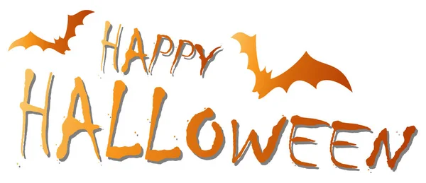 Cabeçalho Feliz Halloween Colorido Laranja Com Morcegos Para Layouts Halloween — Vetor de Stock