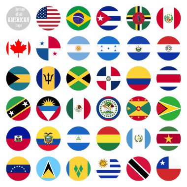 Amerika'nın tüm ulusal ülkelerin bayrakları topluluğu