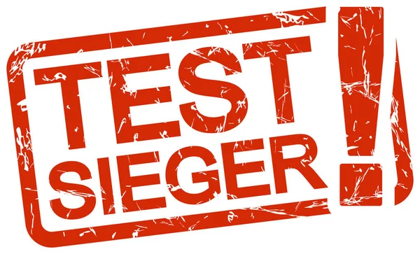 Grunge Razítko Rámem Barevné Červeně Text Vítěz Testu — Stockový vektor