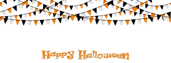 seamless garlands background with black, orange and white confetti used for Halloween layouts