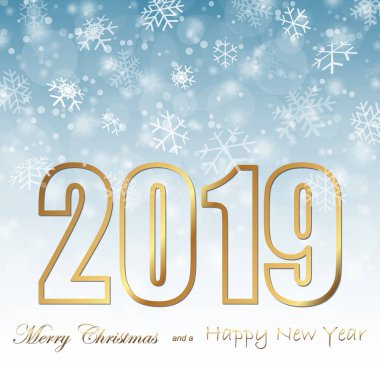 arka plan ile kar sonbahar ve tebrik için Noel ve yeni yıl 2019