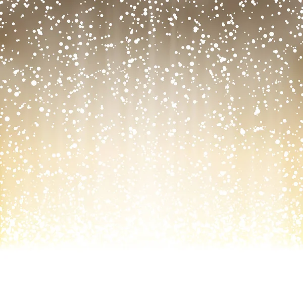 黄金の背景に美しい雪の結晶を持つベクトルファイル — ストックベクタ