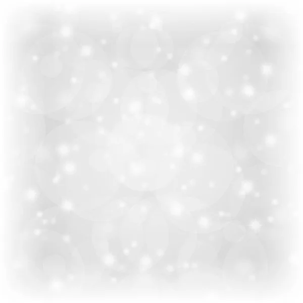 Срібний Абстрактний Фон Блискучими Зірками Розмиваннями Білою Рамкою — стоковий вектор