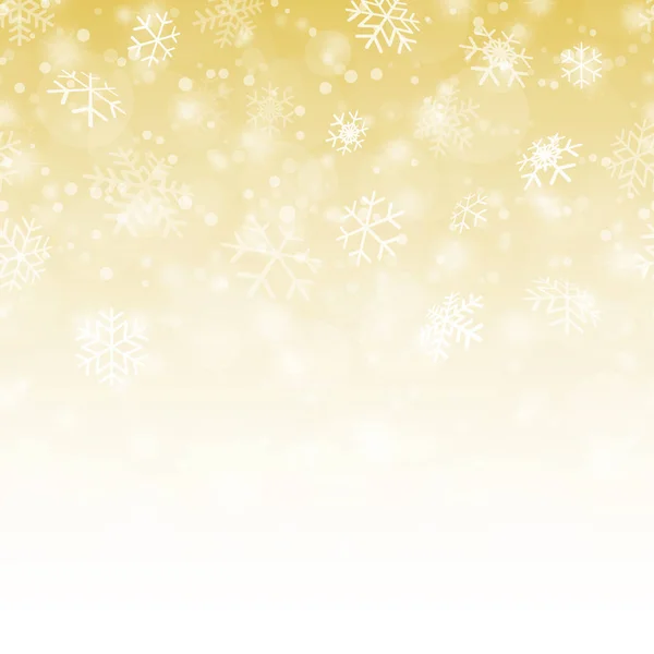 雪の結晶と黄金色の背景のシームレスな秋 — ストックベクタ