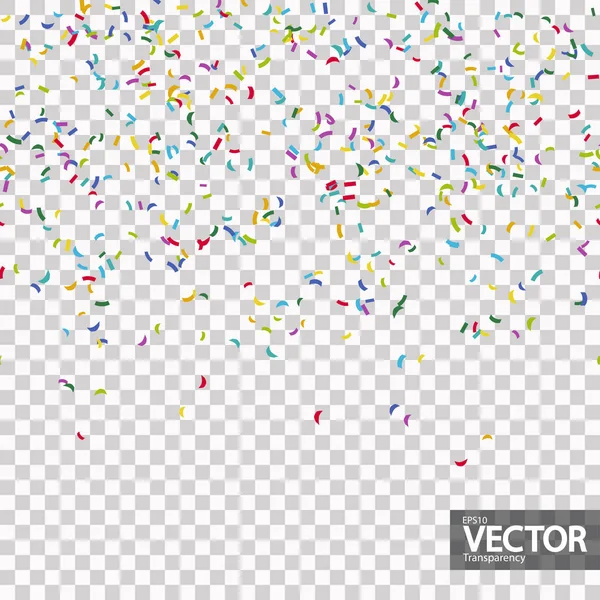 Fond Transparent Avec Confettis Couleur Différente Pour Temps Fête Avec — Image vectorielle