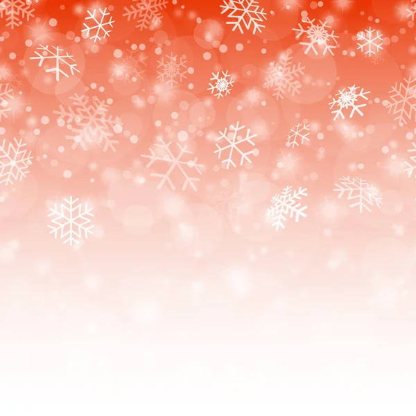 Chute Sans Couture Flocons Neige Fond Couleur Rouge — Image vectorielle
