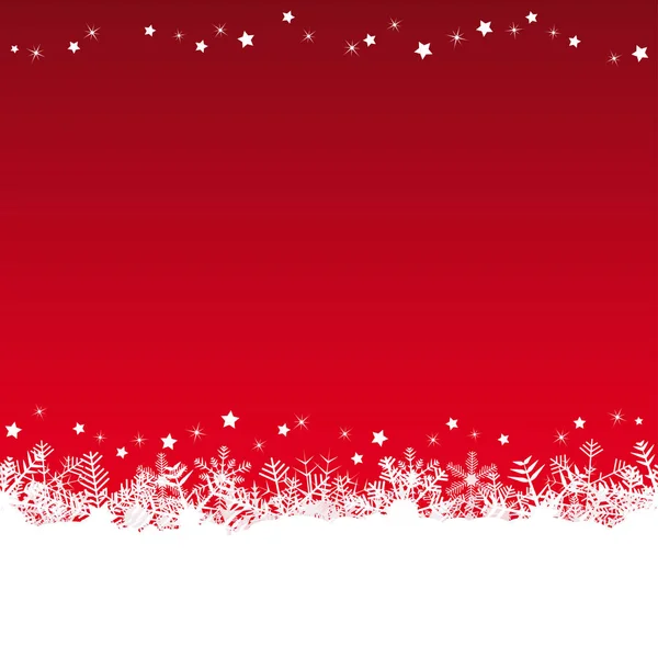 Flocons Neige Blanche Sur Côté Inférieur Fond Noël Couleur Rouge — Image vectorielle