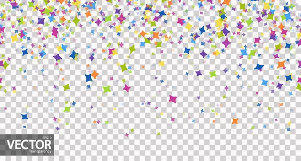 Seamless Background Different Colored Confetti Party Time Transparency Vector Fil — Stock Vector