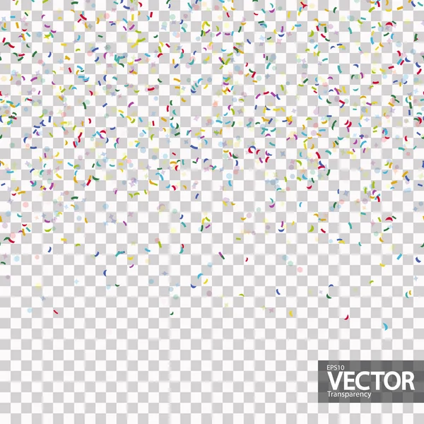 Seamless Background Different Colored Confetti Party Time Transparency Vector Fil — Stock Vector
