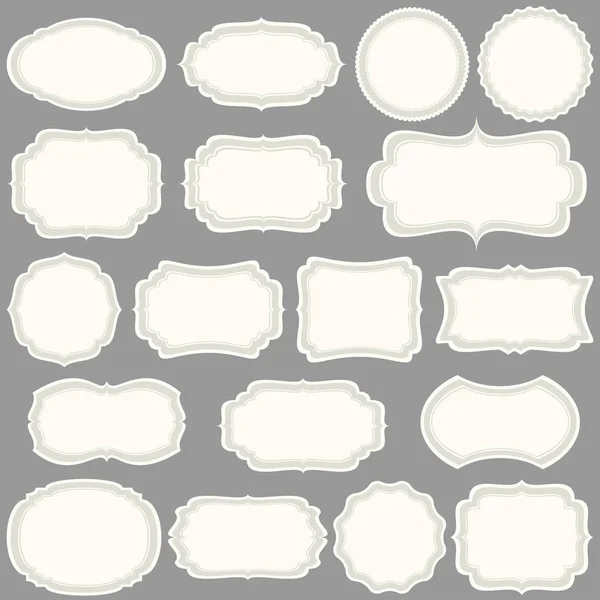 Колекція Вінтажних Етикеток Кольорового Світло Коричневого Кольору Темному Фоні — стоковий вектор