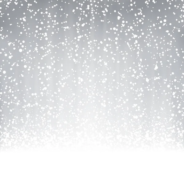 銀着色された背景美しい落ちてくる雪の結晶を持つベクトル ファイル — ストックベクタ