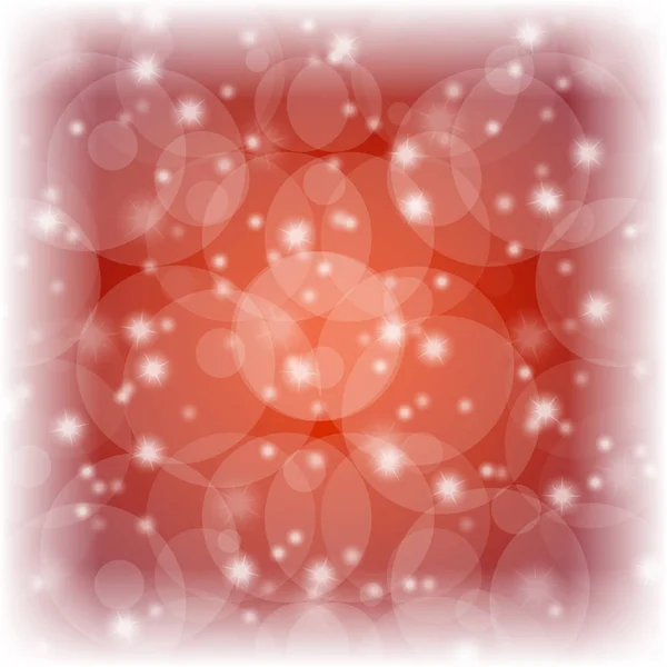 Красный Абстрактный Фон Блестящими Звездами Снежинками Белой Рамкой Гранжа — стоковый вектор