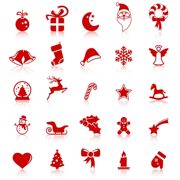 クリスマスと冬の時間概念の反射とさまざまな抽象的なアイコン コレクション — ストックベクタ