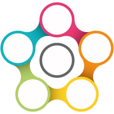 Takım çalışma sürecini gösteren farklı seçeneklerle iş bilgisi grafiğinin renkli şablonu