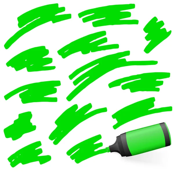 Зелений Кольоровий Високий Запальничка Різними Позначками — стоковий вектор