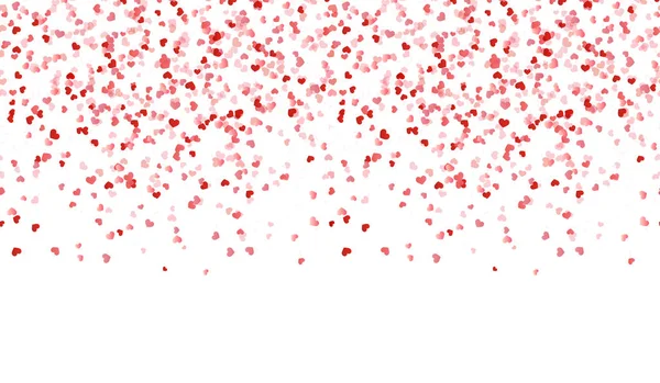 バレンタインの時間のための異なる色の紙吹雪心とシームレスな背景 — ストックベクタ