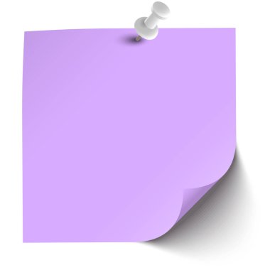 PIN iğne ile renkli yapışkan not vektör çizim