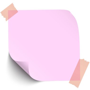 yapışkan bant ile renkli yapışkan not vektör çizim