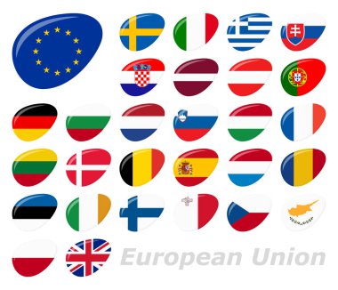Avrupa Birliği'nin tüm ulusal ülkelerin bayrakları topluluğu