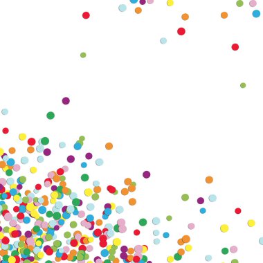 Parti zamanı için alt sol köşesindeki farklı renkli konfeti ile arka plan
