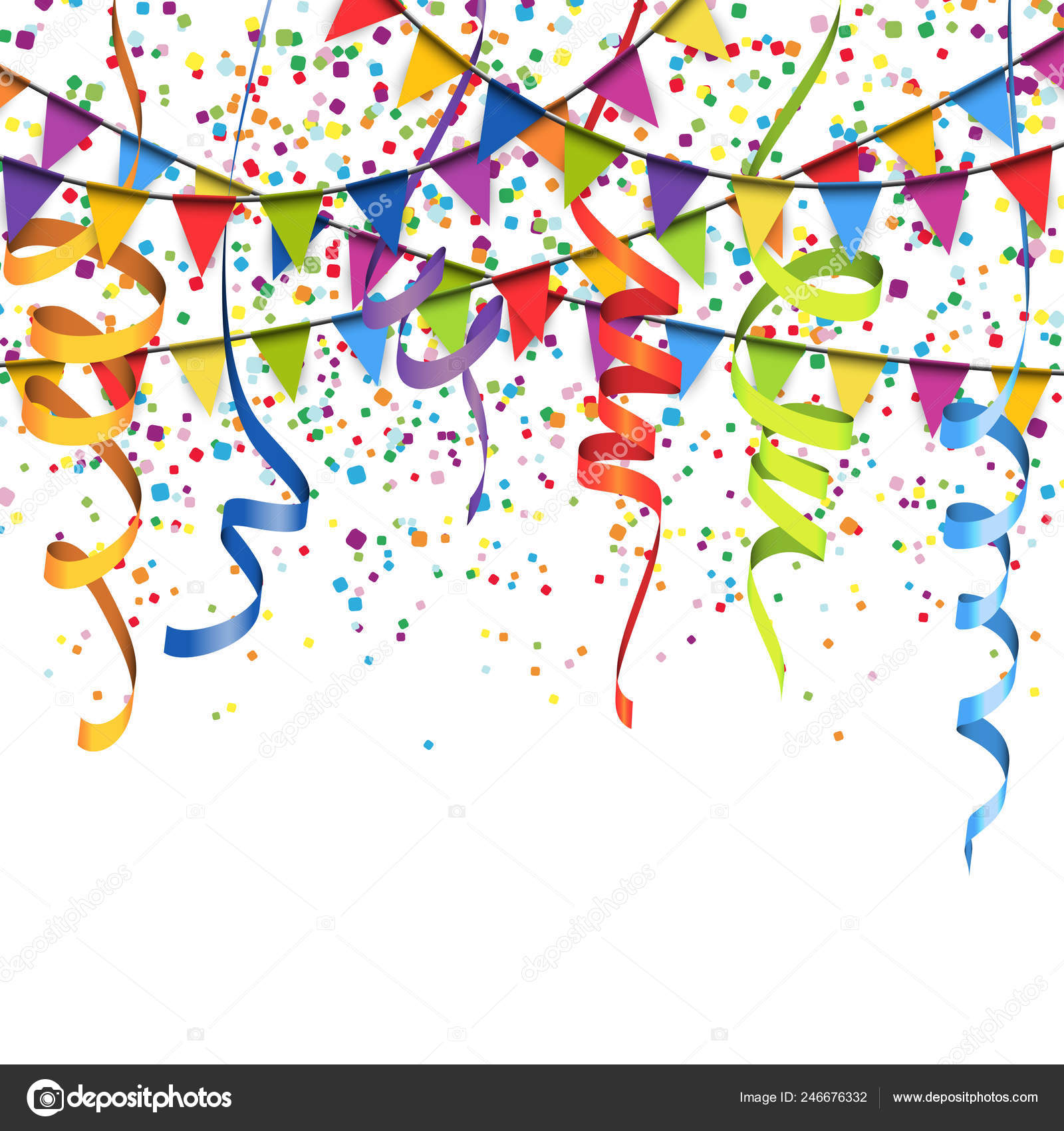 Confetti for carnival background party elements Vector Image