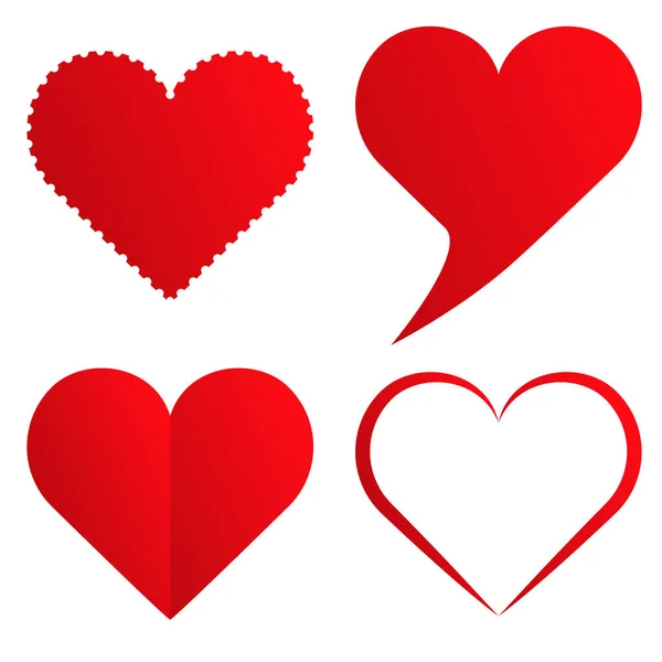 4 valentine miłości serc kolekcji — Wektor stockowy