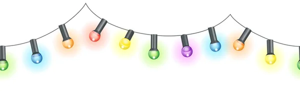 Farbige Glühbirnenschnur — Stockvektor