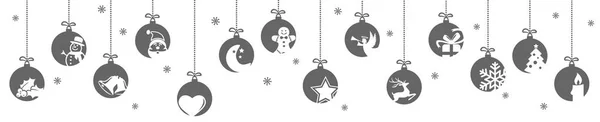 Coleção de bugigangas penduradas com ícones de Natal — Vetor de Stock