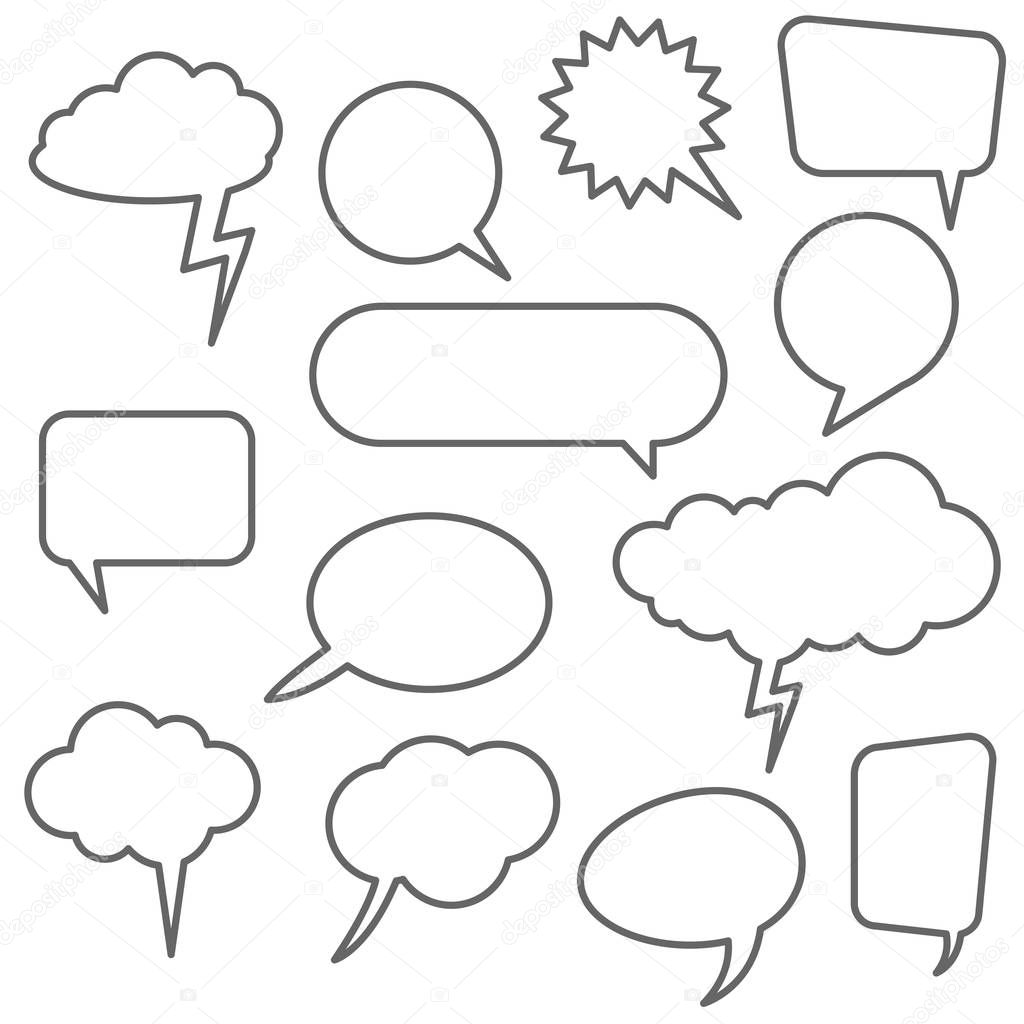 different speech bubbles collection