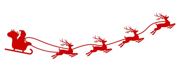 Papai Noel com trenó e renas — Vetor de Stock