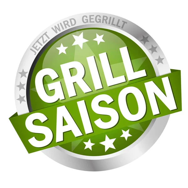 Düğme ile bayrak Grillsaison — Stok Vektör