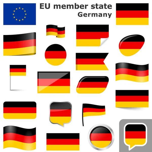 Flaggor med land färgerna i Tyskland — Stock vektor