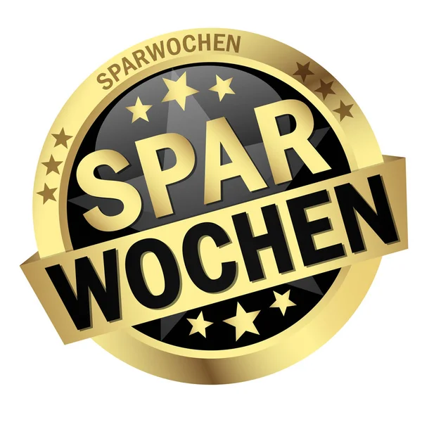 Knop met Banner Sparwochen — Stockvector
