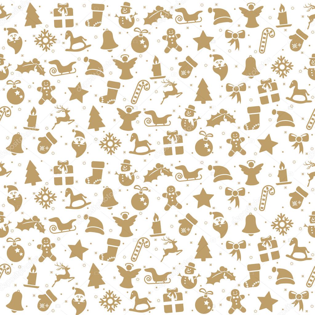 seamless christmas background consists of icons