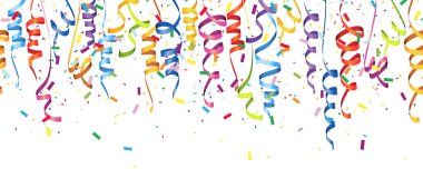 kesintisiz renkli konfeti ve flamalar