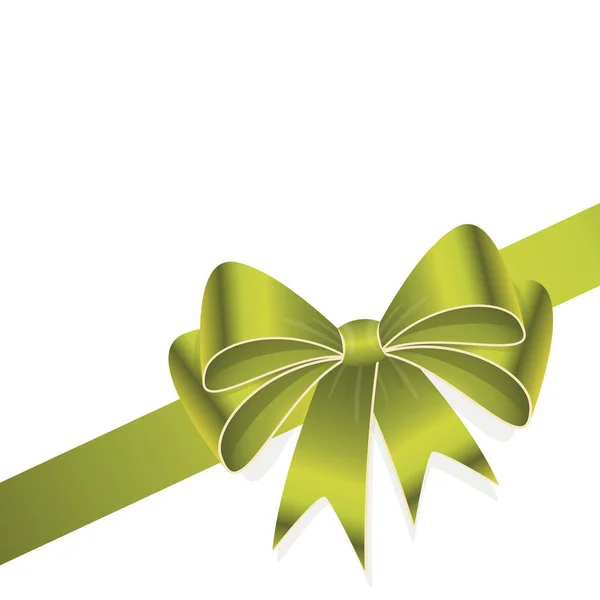 Noeud ruban de couleur verte — Image vectorielle