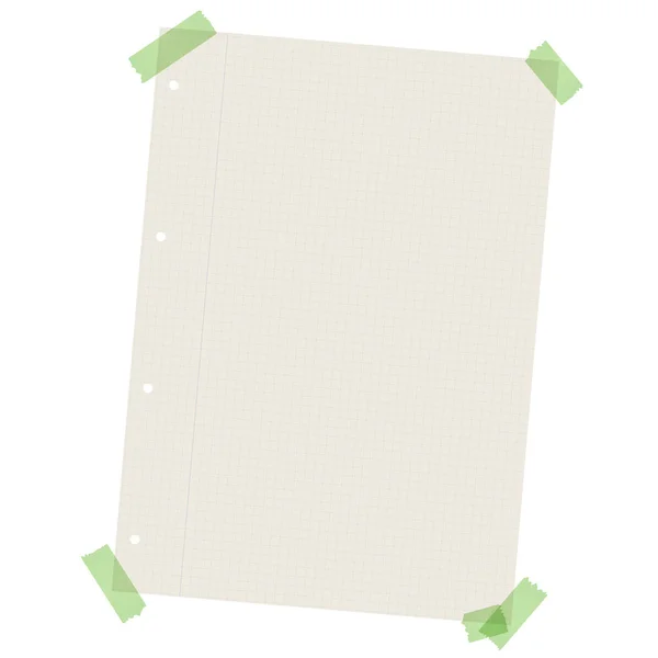 Recycling papier geruit met gekleurde tape — Stockvector