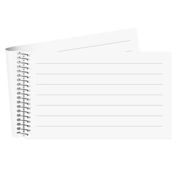 Bloque vacío de papel blanco forrado — Archivo Imágenes Vectoriales