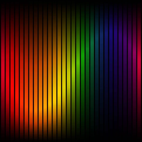 Rayures de fond colorées sur noir — Image vectorielle