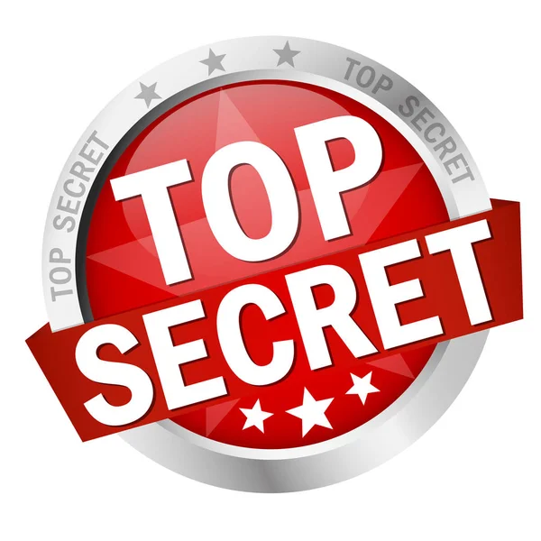 Pulsante con banner Top Secret — Vettoriale Stock