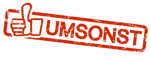 Timbre rouge UMSONST — Image vectorielle