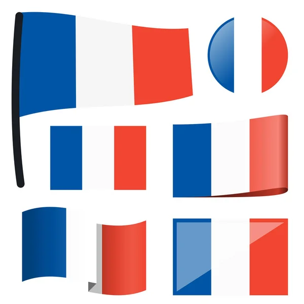 Drapeaux de collection France — Image vectorielle